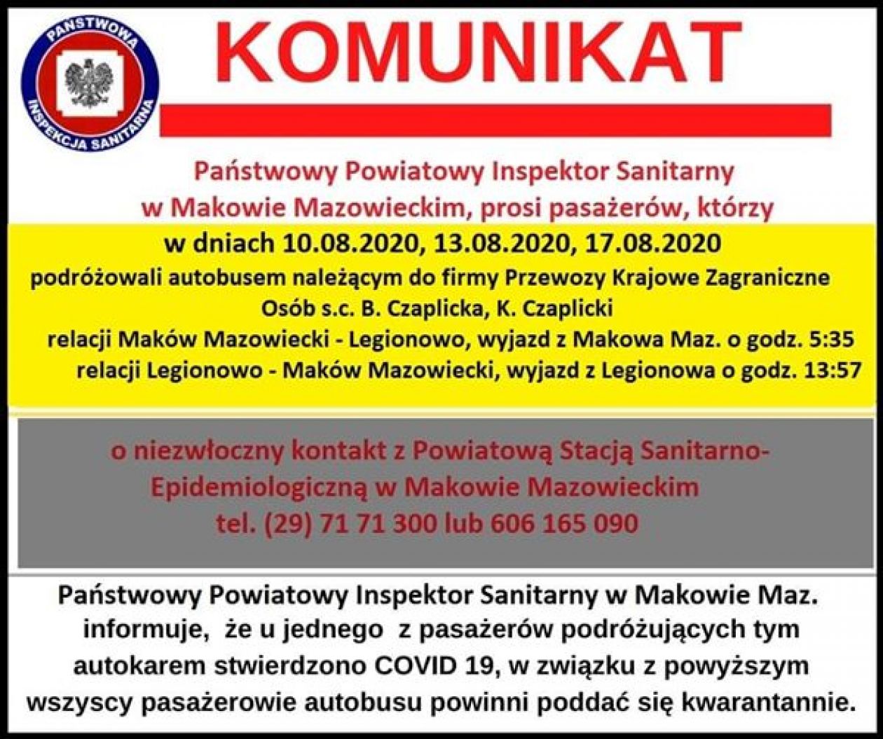 Koronawirus w autobusie