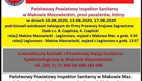 Makowski sanepid poszukuje pasażerów autobusu