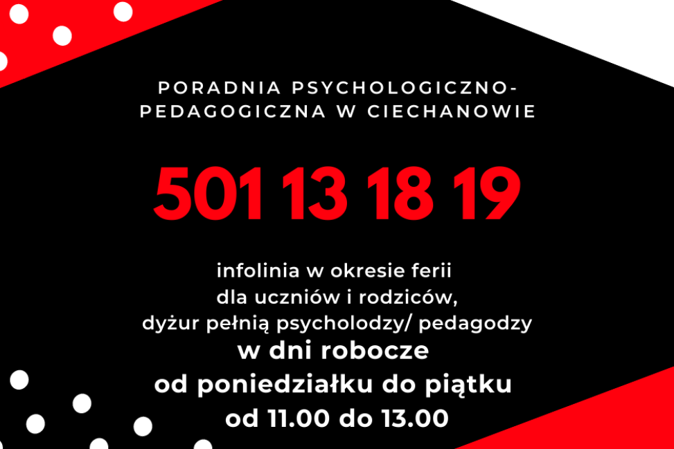 Jak przetrwać ferie? W Ciechanowie rusza infolinia psychologiczna