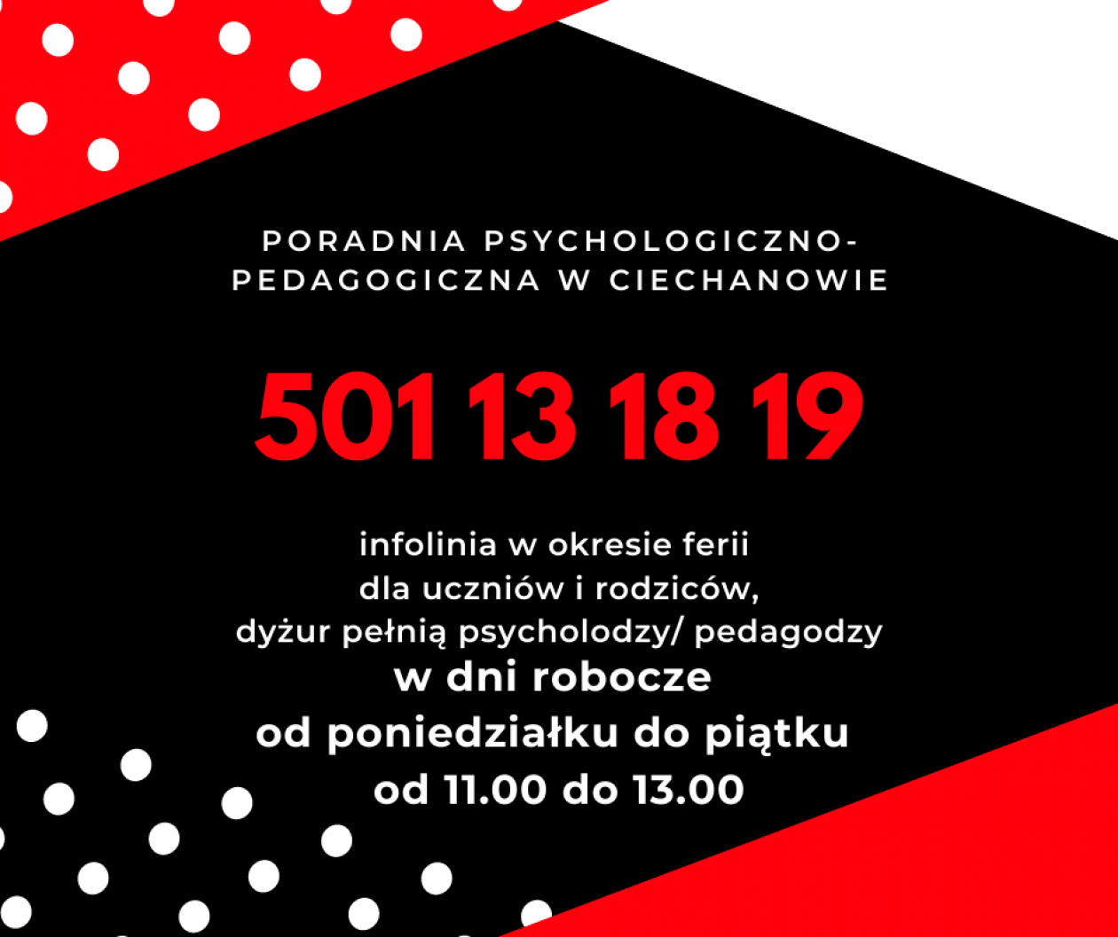 Jak przetrwać ferie? W Ciechanowie rusza infolinia psychologiczna