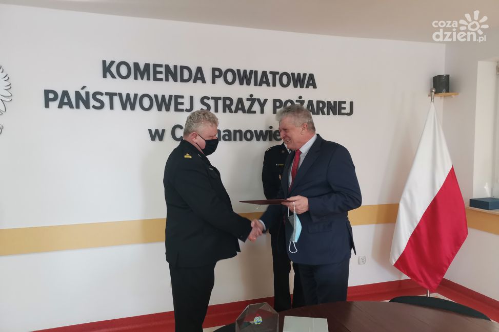 Pożegnanie ze służbą ciechanowskiego strażaka