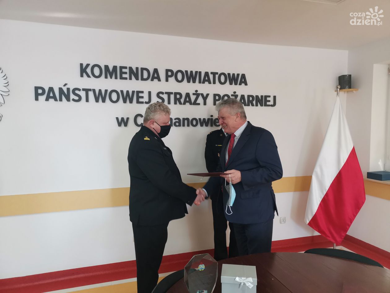 Pożegnanie ze służbą ciechanowskiego strażaka