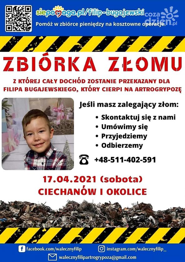 W Ciechanowie będą zbierać złom dla Filipka!