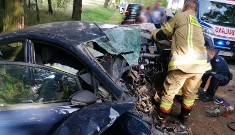 Na łuku wypadł z drogi