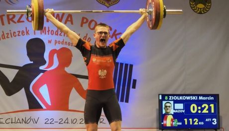 Świetny występ ciechanowskiego sztangisty, Marcin Ziółkowski mistrzem Polski do lat 15!