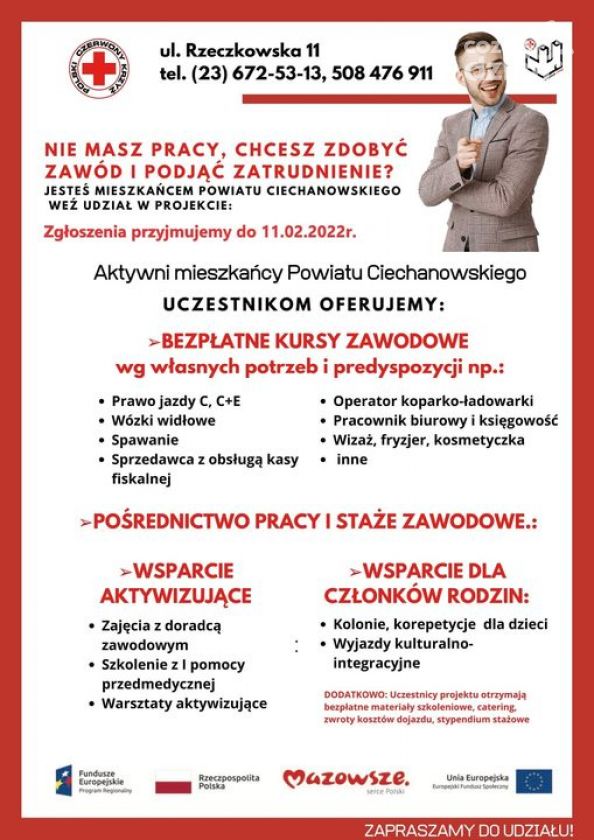 Nie masz pracy? PCK pomoże!