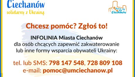 Ciechanów uruchomił infolinię - Chcesz pomóc? Zgłoś to! 