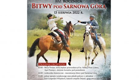 Obchody 102 rocznicy Bitwy pod Sarnową Górą odbędą się 13 sierpnia. Oprócz części oficjalnej będzie widowisko i piknik 