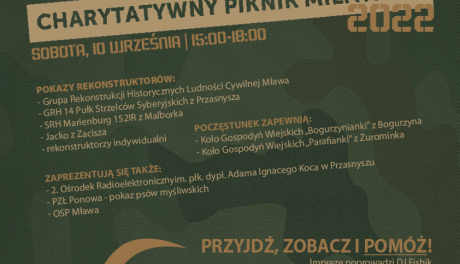 Zapraszamy na Charytatywny Piknik Militarny na Osiedlu Młodych w Mławie
