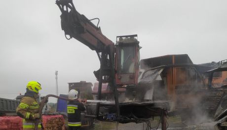 Pożar w tartaku. Spłonęło mienie o wartości 300 tys.!