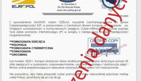 Uwaga na oszustwa! Cyberprzestępcy podszywają się pod Centralne Biuro Zwalczania Cyberprzestępczości