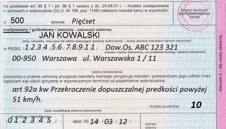 Rekordowa liczba punktów karnych dla kierowcy z Ciechanowa