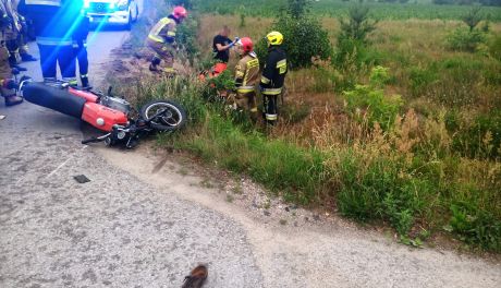 Motocyklista trafił do szpitala. Na skrzyżowaniu zderzył się z ciężarówką