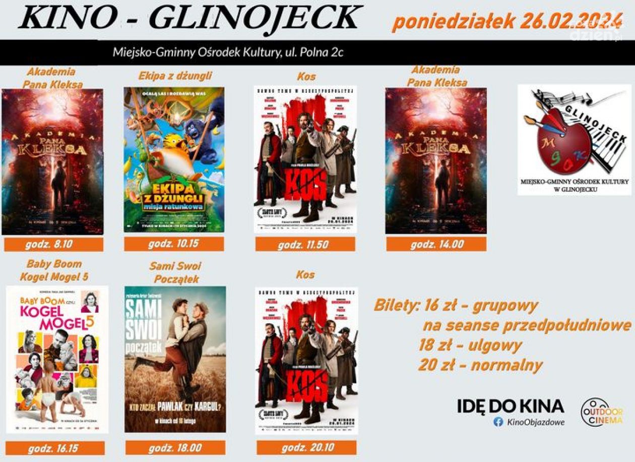 Kino przyjedzie do Ciebie! Sprawdź repertuar w Glinojecku
