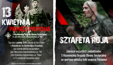 73. rocznica śmierci ppor. Mieczysława Dziemieszkiewicza, ps. „Rój” - patrona 5 Mazowieckiej Brygady Obrony Terytorialnej