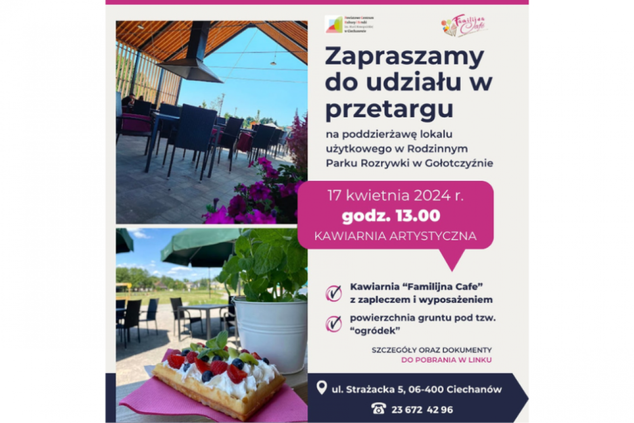 Rusza przetarg na poddzierżawę kawiarni “Familijna Cafe”