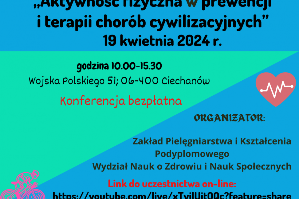 Aktywność fizyczna jako klucz do zdrowia - Bezpłatna konferencja naukowa w Ciechanowie