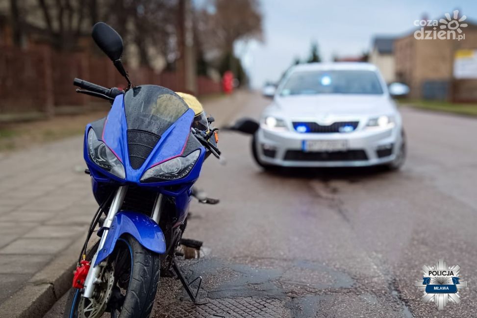 Wypadek motorowerzysty pod Mławą