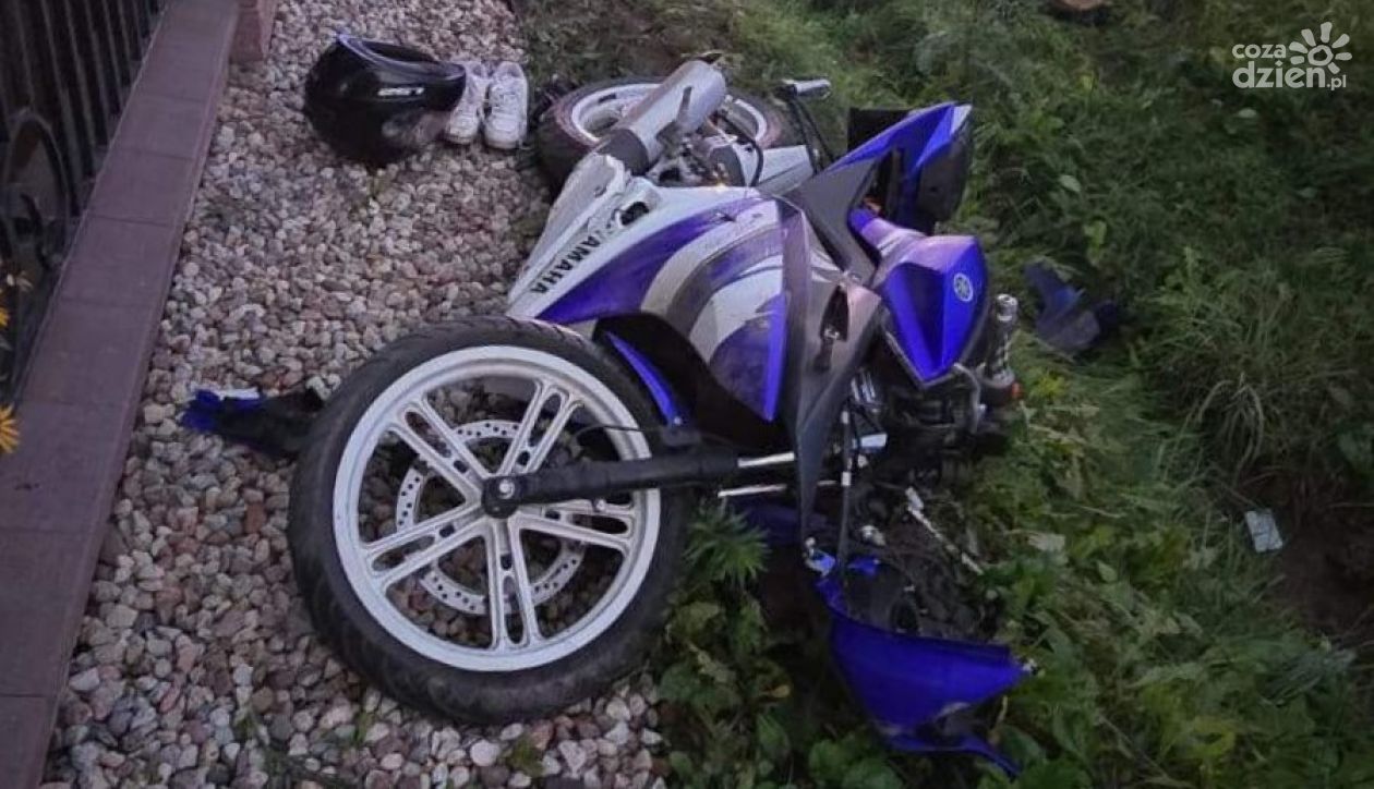 Wypadek młodego motocyklisty w Mławie