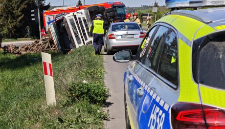 Wypadek ciężarówki w Mławie - wielkie utrudnienia na 'starej siódemce'. Kierowca ranny!