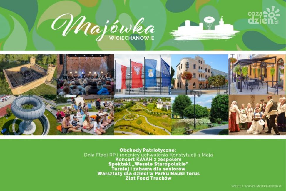 Majówka w Ciechanowie 2025 - koncerty i inne atrakcje - dla każdego