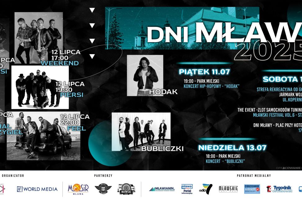 Dni Mławy. Dziś Zagrają: Weekend, STARSi, Piersi, Michał Szczygieł oraz Feel! 
